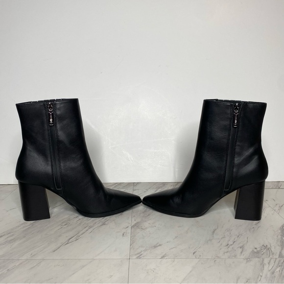 Blondo Indi Black Leather Pointy Toe Heeled Bootie 7 1/2 M - Picture 5 of 14